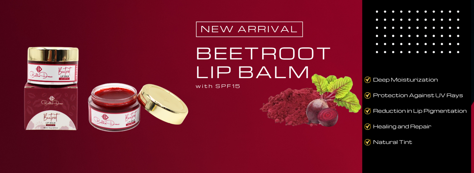 Beetroot Lip Balm with SPF