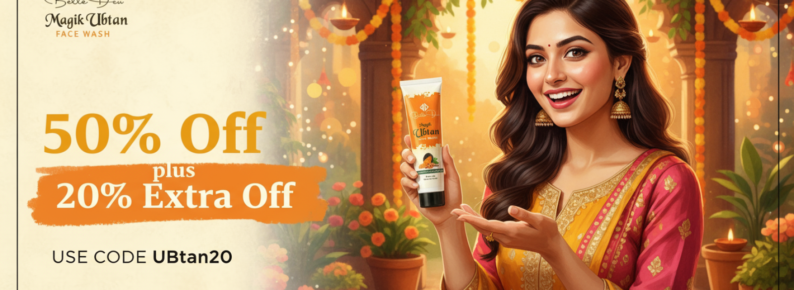 Home -Personal Care & Beauty 2 Ubtan Face wash Banner